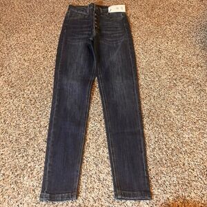 Styles by Farri "When Walk Off" Dark Wash Denim High Rise Button Fly Jeans Women